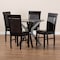 Baxton Studio Jeane Dark Brown Upholstered and Finished Wood 5-Piece Dining Set 170-8031-10892 - alternate 2